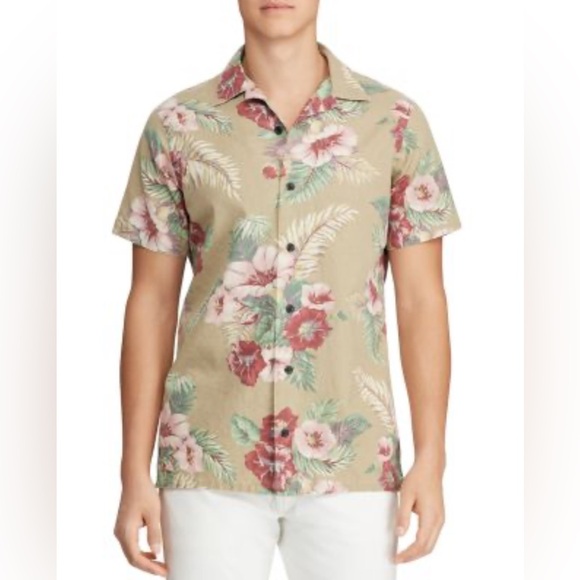 Polo Ralph Lauren Hawaiian Tropical Floral Print Men's Shirt Linen Cotton XLT - Picture 2 of 14